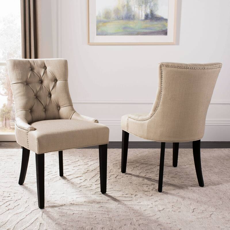 SAFAVIEH Dining Abby Viscose Blend Dining Chairs (Set of 2) - 22"x23.8"x36.4"