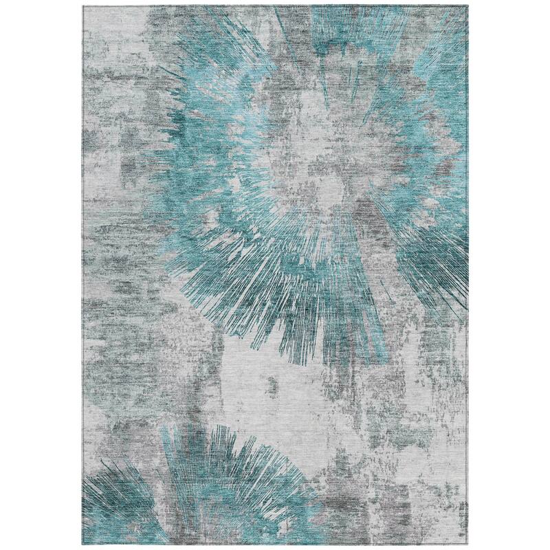HomeRoots Abstract Transitional Rectangle Outdoor Rug