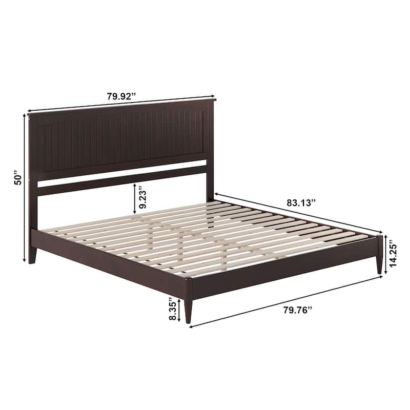 Naples Solid Wood Low Profile Platform Bed
