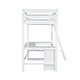 preview thumbnail 7 of 7, Wood Twin Size Loft Bed with Drawers and Storage Shelves, Children Bed Frame with U-Shaped Desk for Bedroom, White