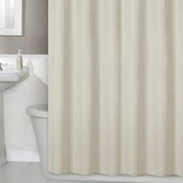 Waterproof Fabric Shower Curtain Or Liner With 9 Storage Pockets