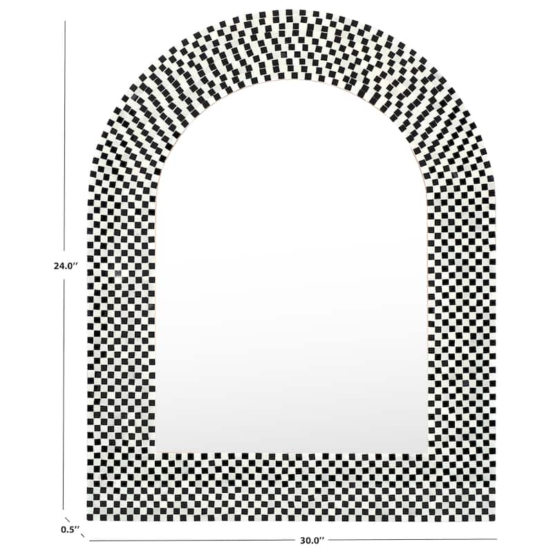 SAFAVIEH Kadijah 30 x 24-inch Arch Checkered Decorative Accent Mirror - 30 In. W x 0.5 In. D x 24 In. H - 30Wx1Dx24H