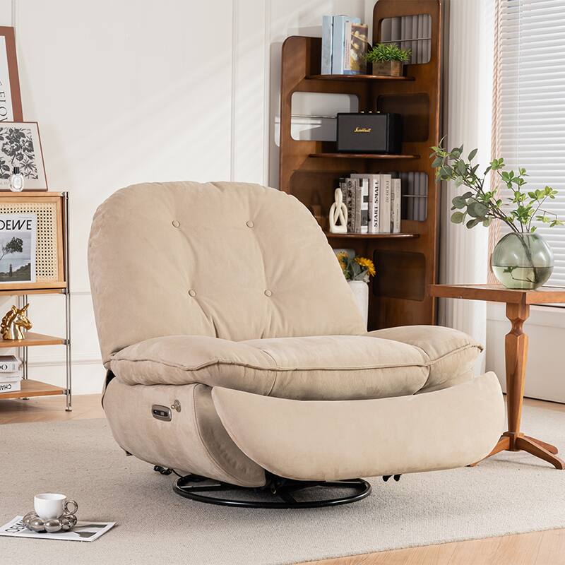 Power Swivel Recliner With USB Charger and Bluetooth Music Player