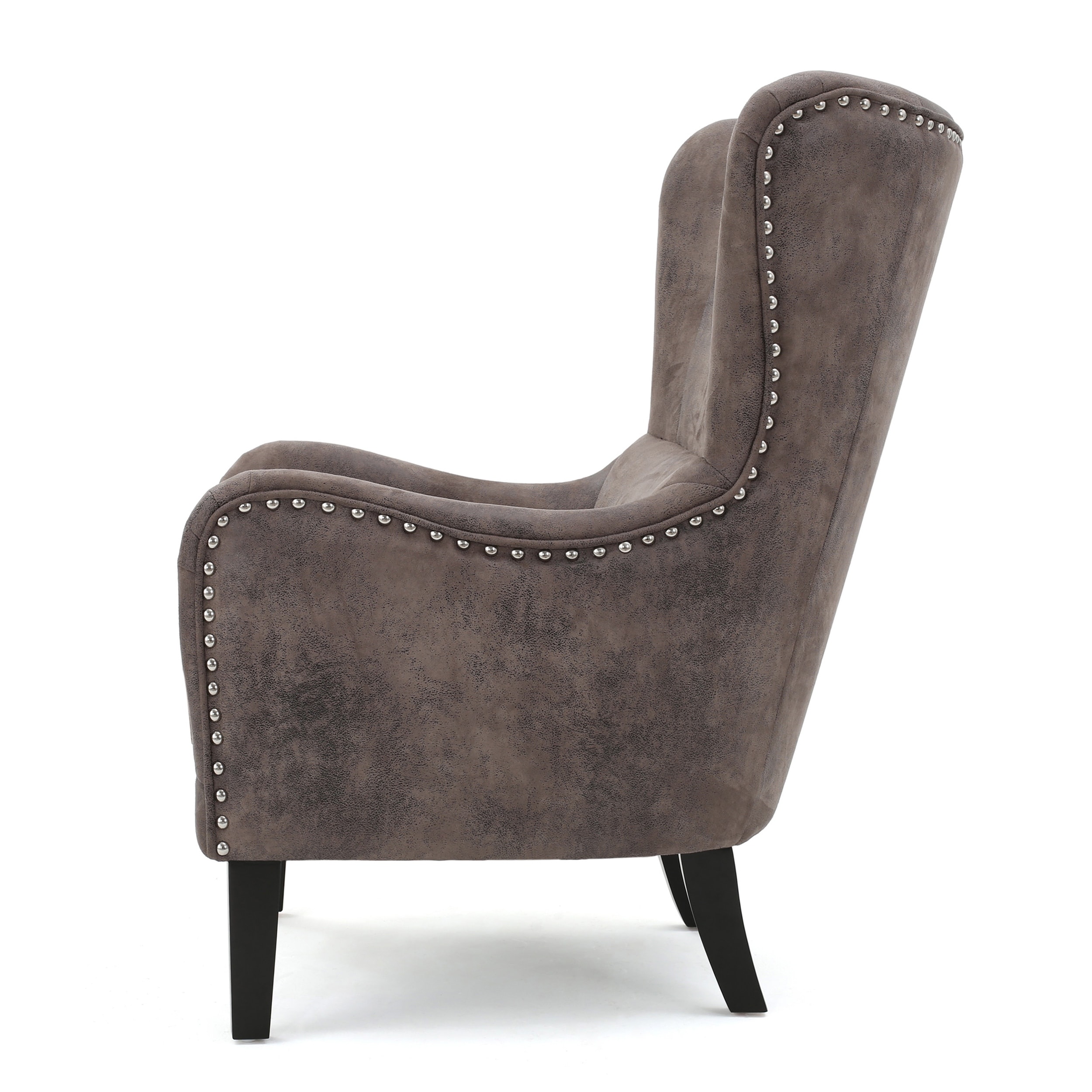 Lorenzo microfiber wingback club chair by christopher knight home new arrivals