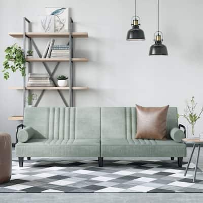 vidaXL Sofa Bed with Armrests Couch Recliner Loveseat Folding Daybed Velvet - 80.7" x 35" x 27.6"