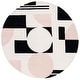 preview thumbnail 63 of 70, SAFAVIEH Handmade Rodeo Drive Frouwa Mid-Century Modern Wool Rug 6' Round - Blush/Black - Round