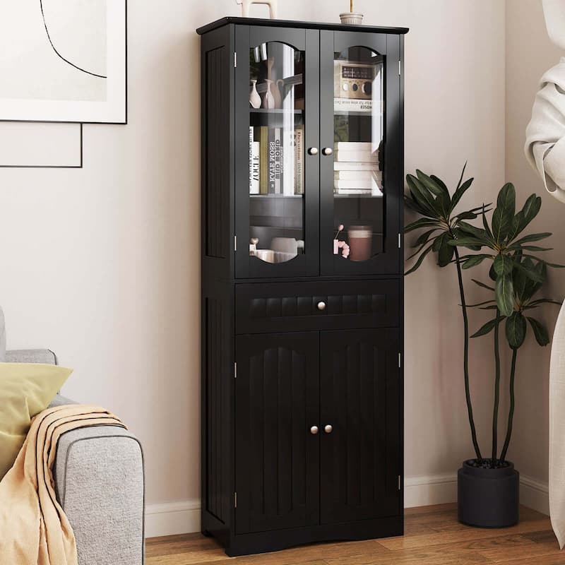 63" Tall Bathroom Storage Cabinet Freestanding Floor Cabinet
