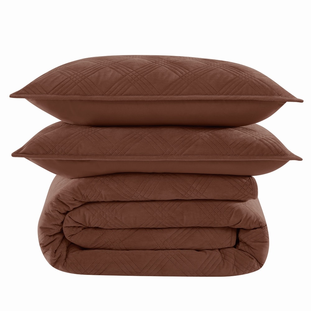 Brooklyn Loom Corduroy Pinsonic 3 Piece Quilt Set