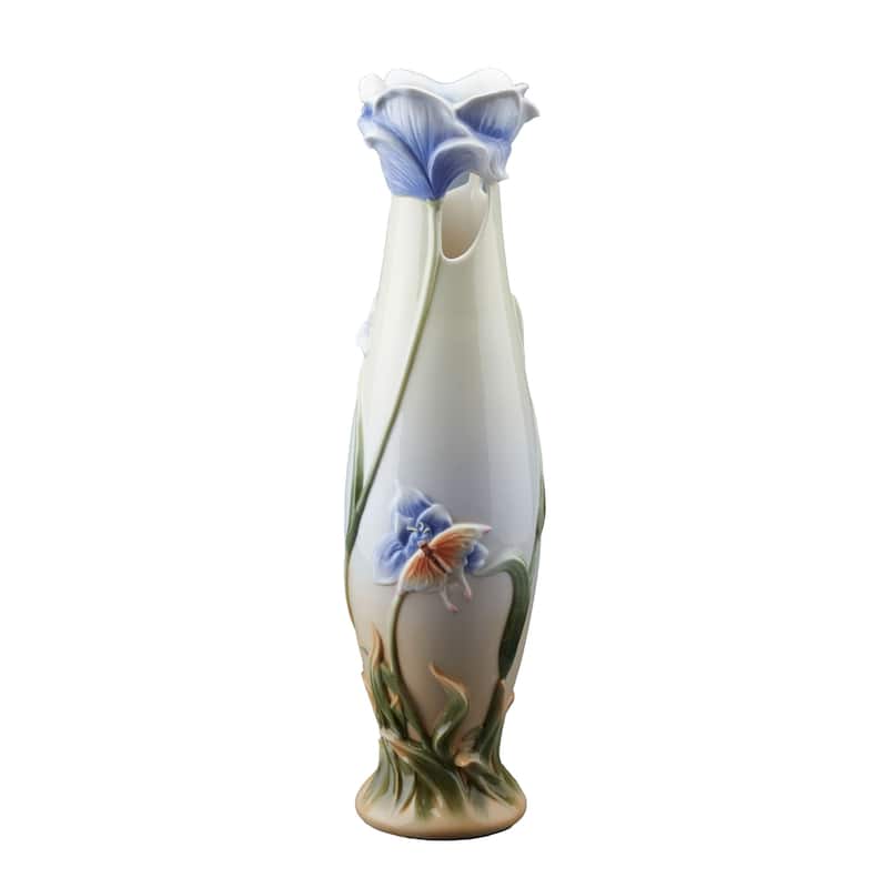 Charis 16.14" height Iris Tall Vase bronze Fine Porcelain
