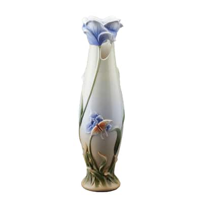 Charis 16.14" height Iris Tall Vase bronze Fine Porcelain