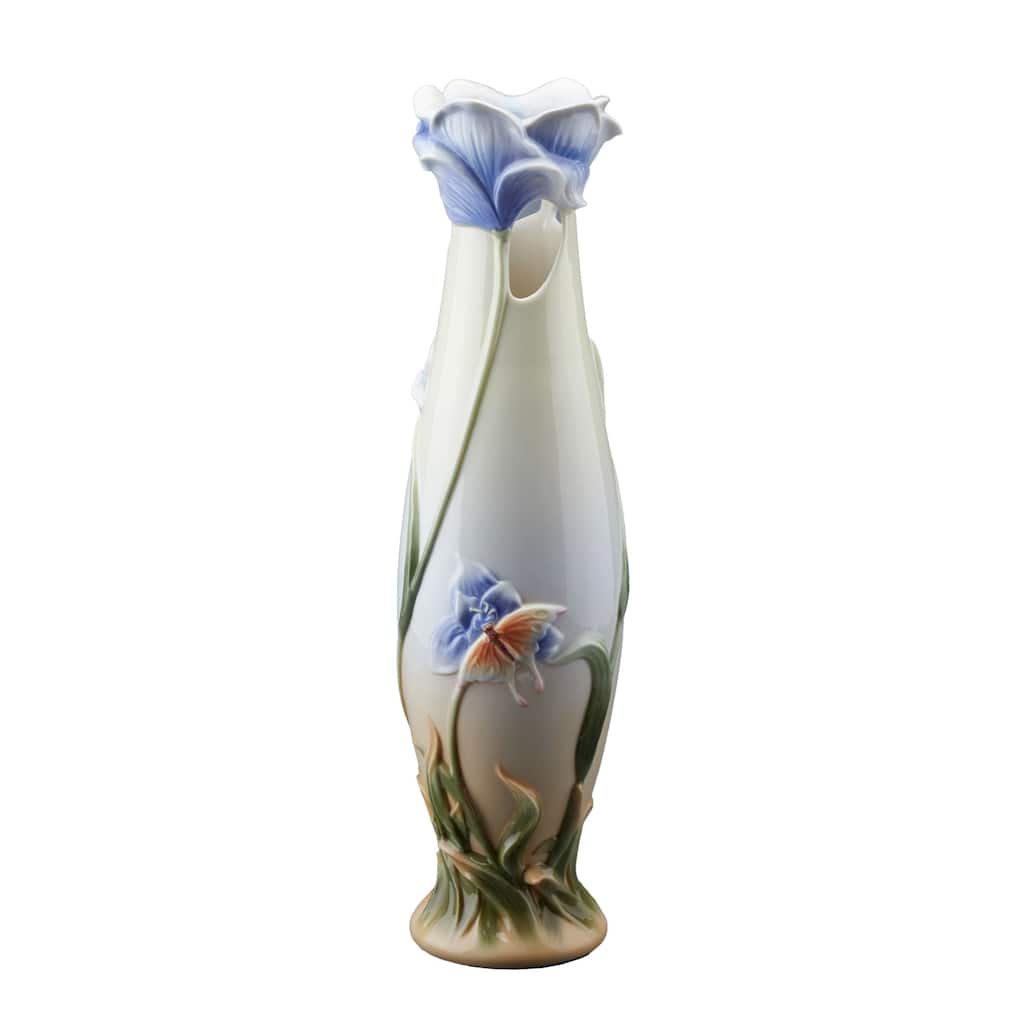 Charis 16.14" height Iris Tall Vase bronze Fine Porcelain