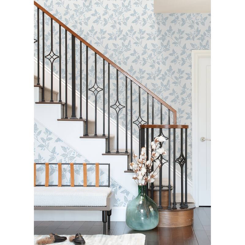A-Street Prints Ardell Light Blue Botanical Wallpaper