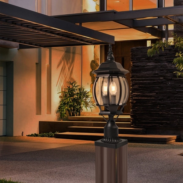 Outdoor lamp post with 3 lights cheap