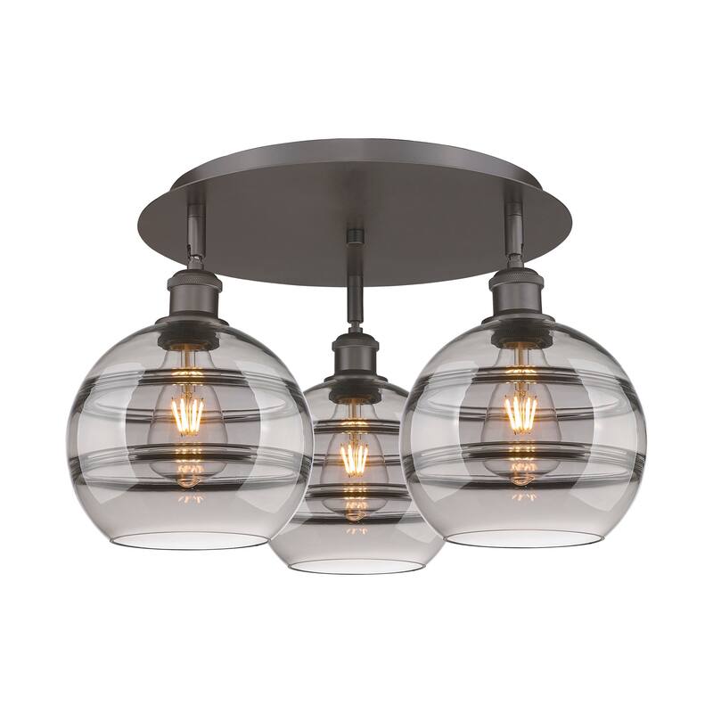 Innovations Lighting 516-3C-11-20 Rochester Flush Rochester 3 Light - Oil Rubbed Bronze / Light Smoke