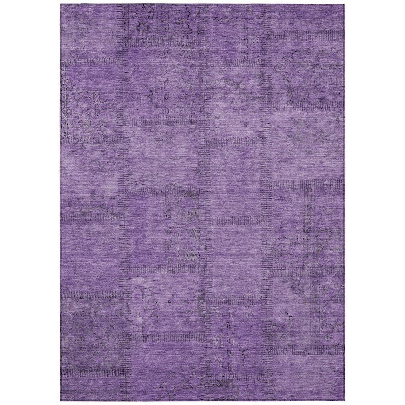 HomeRoots Patchwork Transitional Rectangle Outdoor Rug