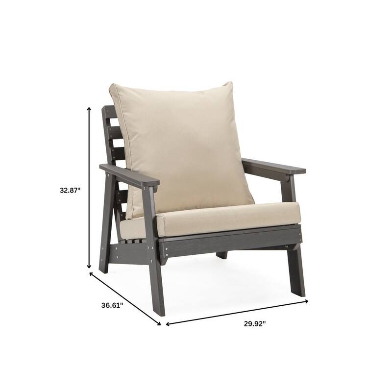 Alpine Modern Outdoor Upholstered Accent Chair - Lounge Armchair with Removable Cushions for Living Room