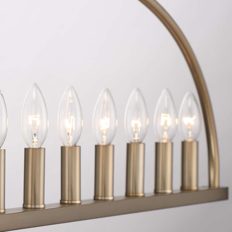 Abbott 11 Light Vibrant Gold Linear Chandelier - 54''W x 13.75''H