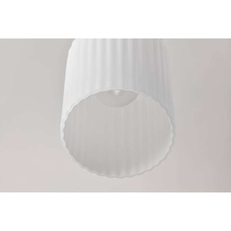 Solara Mini Pendant Natural Brass Finish Frosted Ribbed Glass - Natural Brass