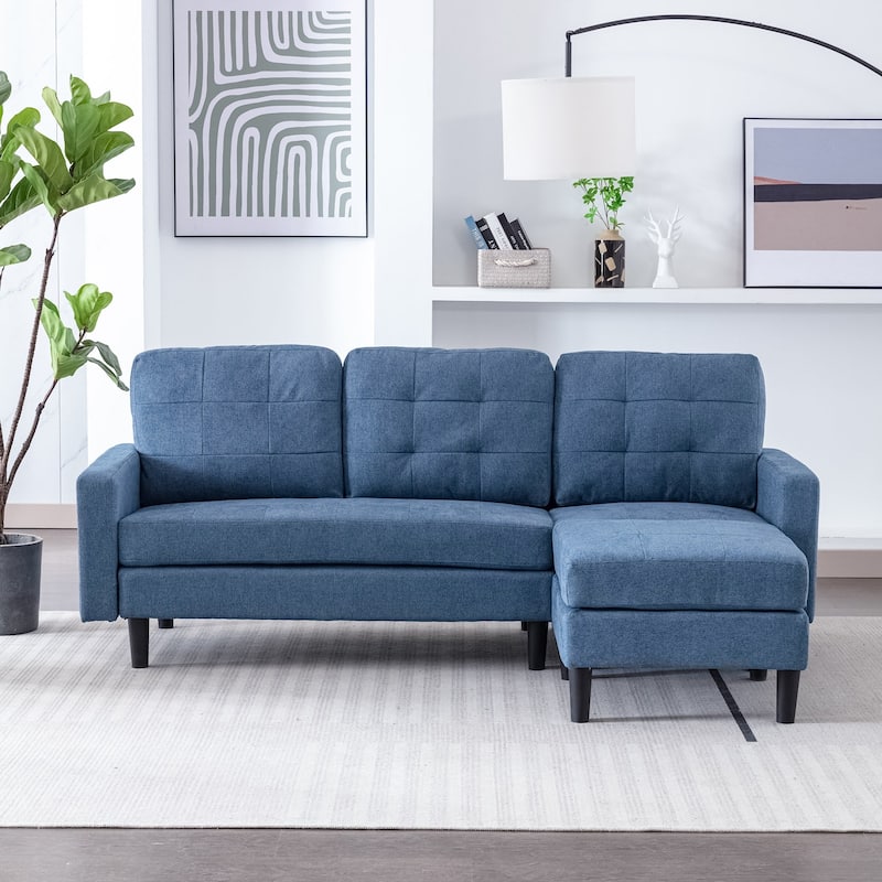 Javlergo Convertible Sectional Sofa, L Shaped Couch with Linen Fabric, Reversible 3-Seater Lounge Couch for Living Room