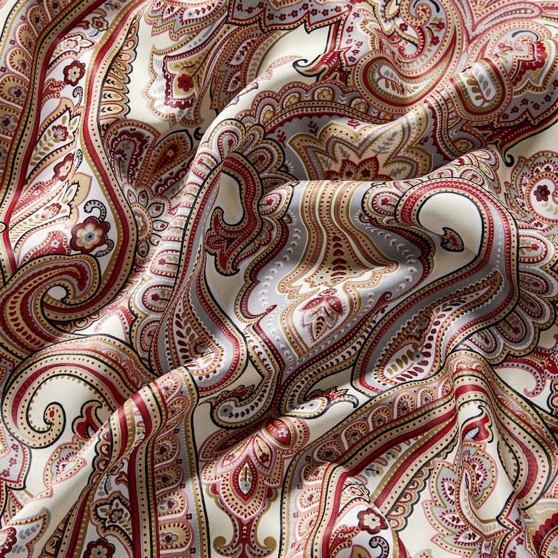 HLC.me Paris Paisley Print Light Reducing Filtering Grommet Window Curtain Panels - Set of 2
