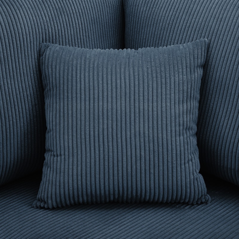 Corduroy Modular Sectional Sofa Set With Pillows