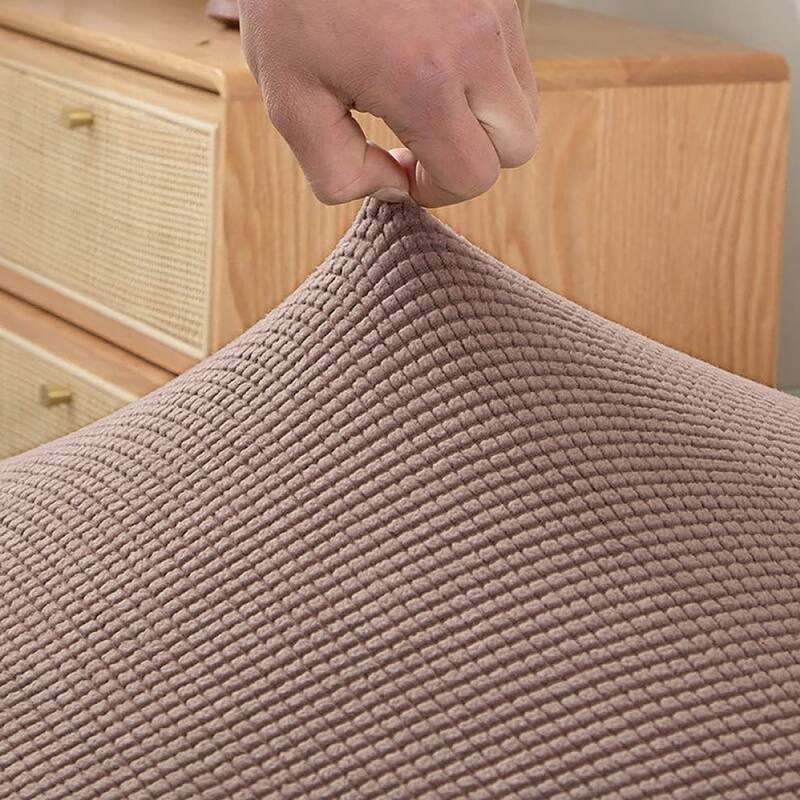 6 Piece Set - Beige Dining Kitchen Desk Chair Stretch Cover Protector Slipcover - 6 Piece Set