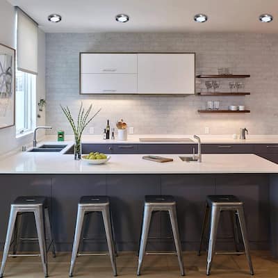 1-Light Integrated LED Flush Mount Ceiling light in Brushed Nickel - Brushed Nickel