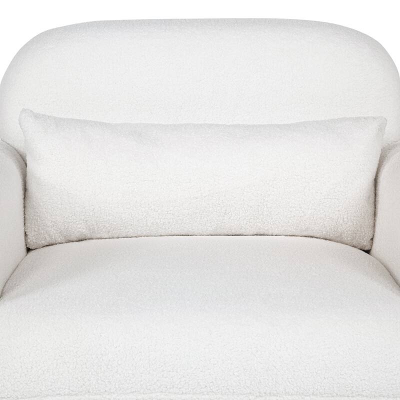 Teddy Fleece Accent Chair with Pillow for Living Room/Bedroom (350lb Capacity)