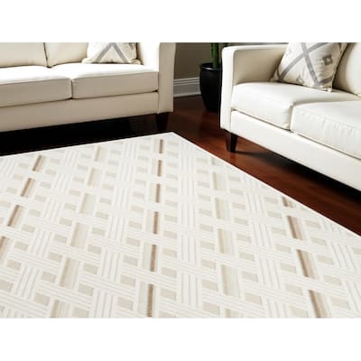 Becoq Geometric Modern Woven Low Pile Area Rug