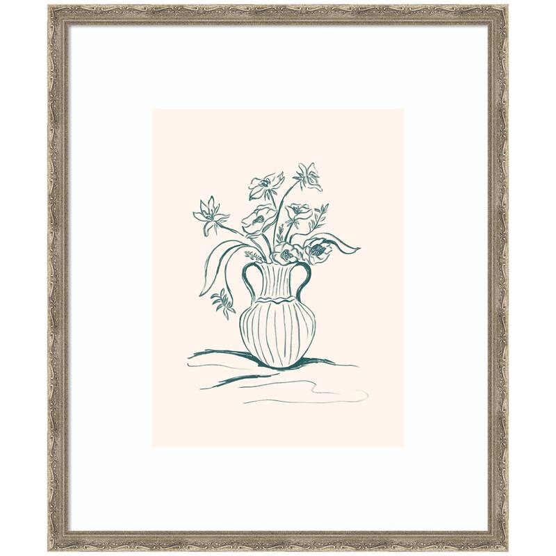 Kate and Laurel Framed Art Garden Floral by Kate Aurelia Holloway - 22x26 - Silver