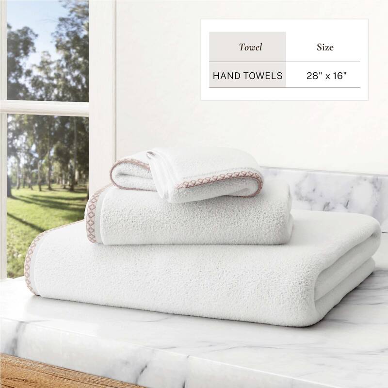 Linery & Co. Quick-Dry Cotton and Decorative Border Towel Set
