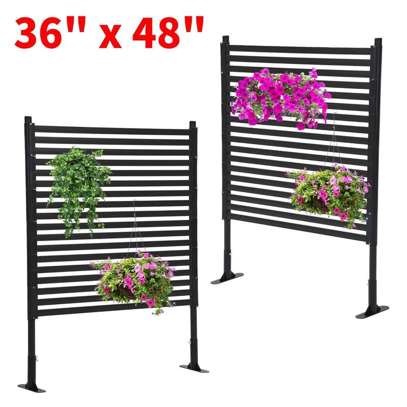 36" x 48" Freestanding Outdoor Privacy Screen, Privacy Fence Screen for Backyard Patio Garden - Black