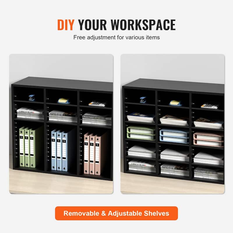 Multi-Purpose Office Literature Organizers with 24 Compartments and Adjustable Shelves Perfect Addition to Any Space
