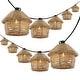 preview thumbnail 1 of 5, Oahu 10-Light Indoor/Outdoor 10 ft. Mid-Century Incandescent G40 Tiki Hut Hemp Rope Shaded String Lights, Brown , by JONATHAN Y 10 Light - 10 ft. - Brown