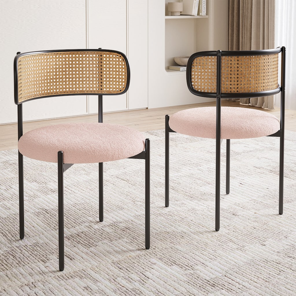 Set of 4 Modern Dining Chairs with Upholstered Seat