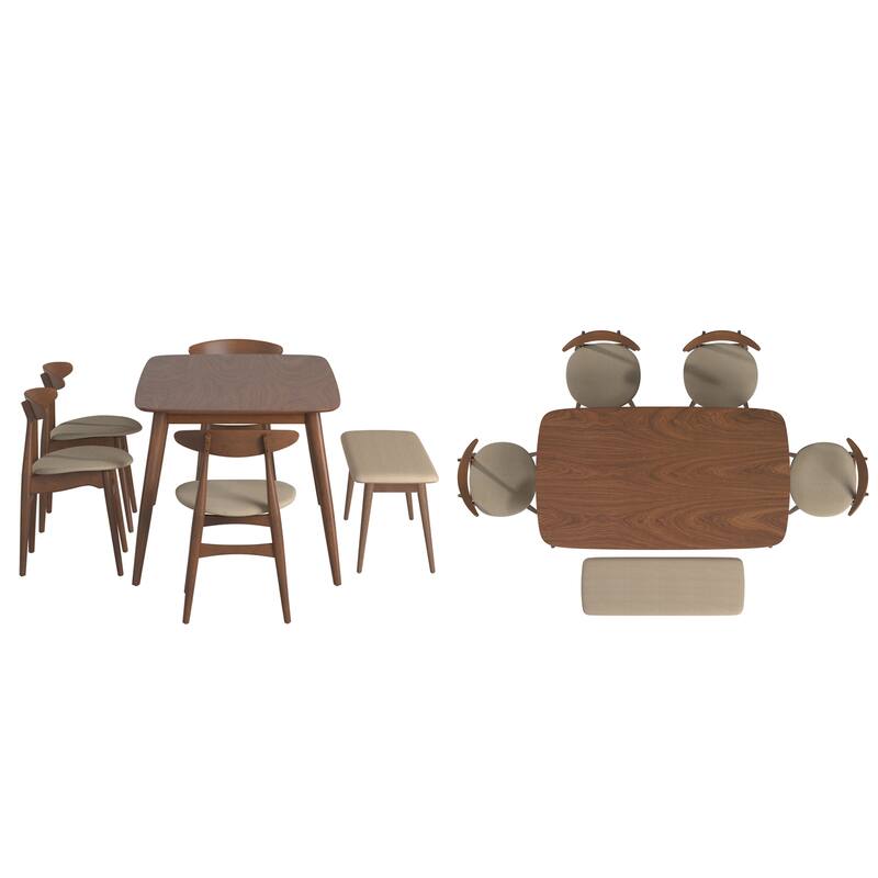 Ribe Mid-Century Modern Tapered Dining Set