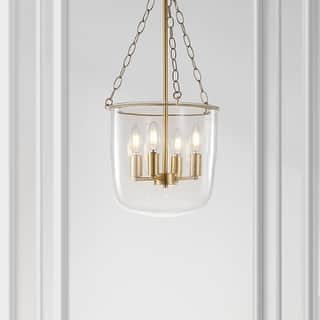 SAFAVIEH Dahye 4-light 13-inch Hanging Chain Pendant Light Fixture with LED Bulbs - 13 in. W x 13 in. D x 25.3 in. H