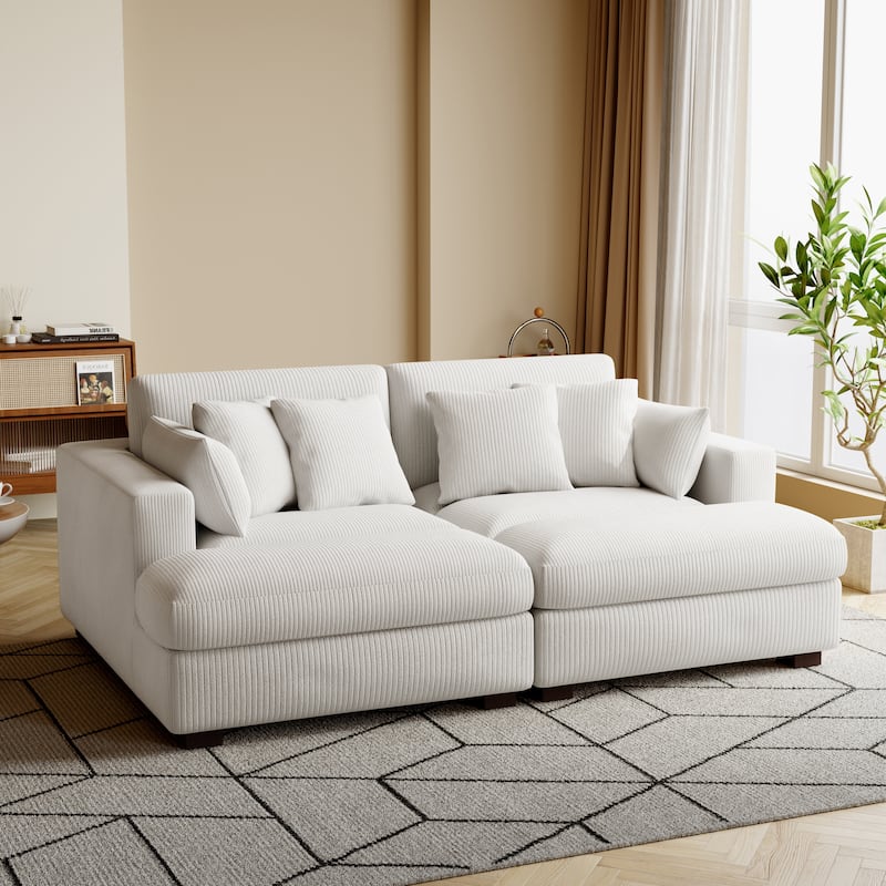 Navaeh Corduroy Modular Sectional Sofa Large Couch Sleeper Chaise