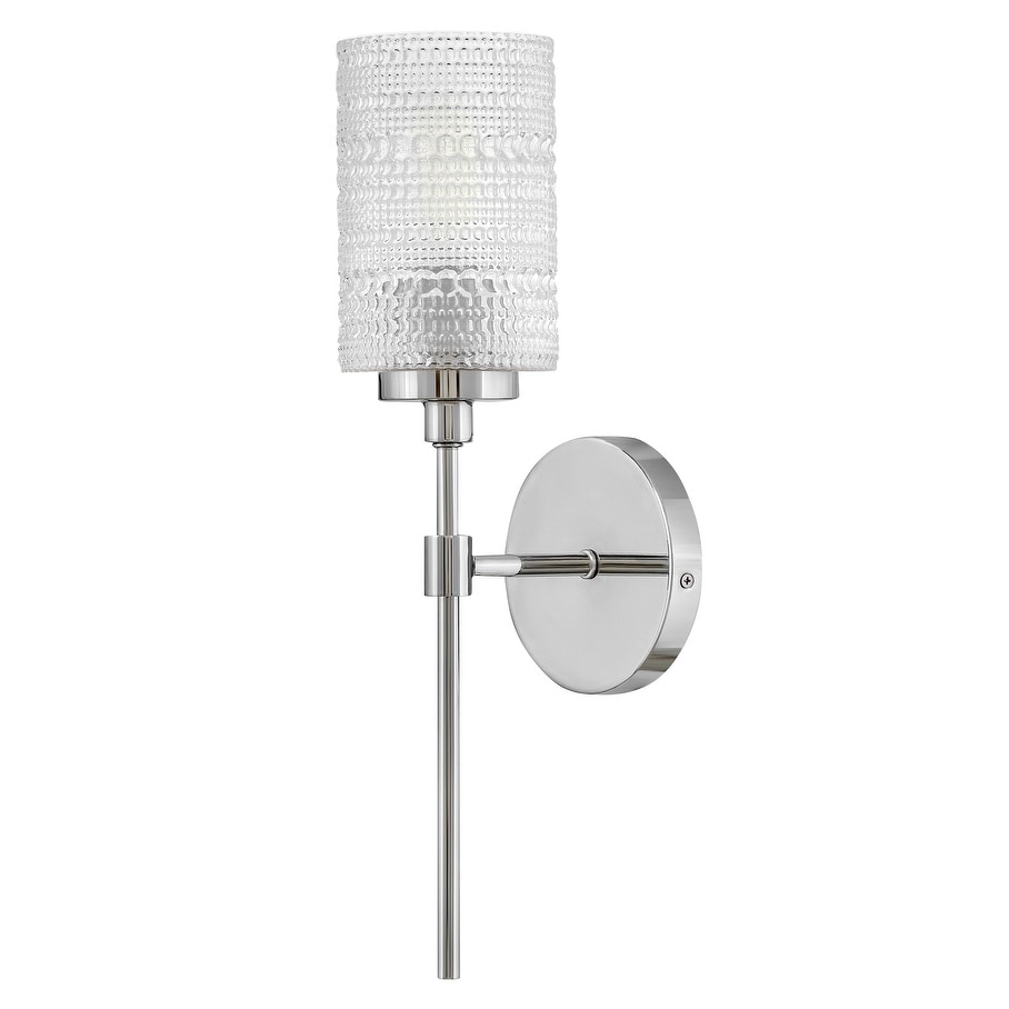 Lark 85570 Mabel 19" Tall Bathroom Sconce with Clear Hobnail Glass