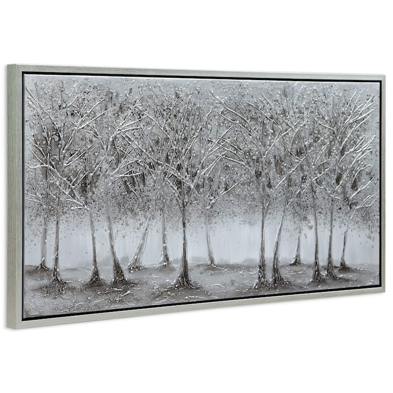 Solitary Field Textured Metallic Hand Painted Canvas Wall Art