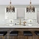 preview thumbnail 3 of 7, Coasa Boho 3-light Beads Drum Chandelier Vintage Glam Black Gold Dining Room Lighting - D17'' x H84''