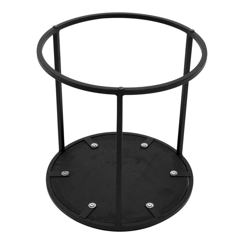 NADAAL STUDIOS Julius - Lavastone with Iron Base Accent Tables in Black - Set of 2