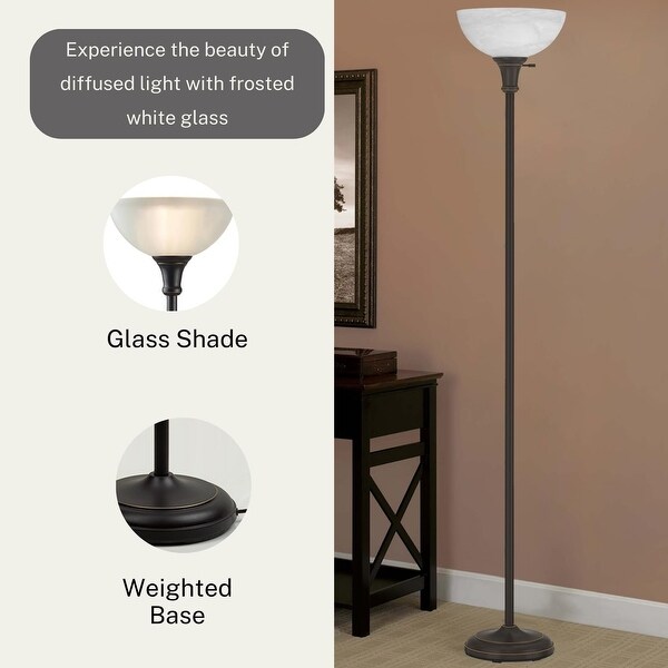 Bronze floor lamp with glass shade online