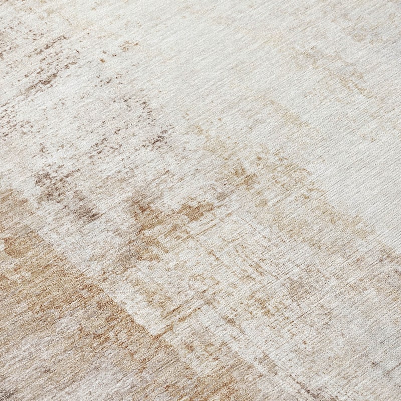 Machine Washable Indoor/Outdoor Abstract Solid Chantille Rug