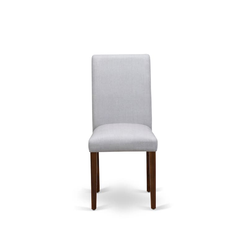 East West Furniture Dinette Set- a Wood Dining Table and Grey Parson Dining Room Chairs, Walnut (Pieces Options)