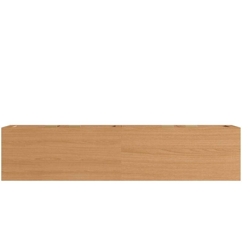 Roomfitters 70 Inch Rattan TV Stand for TVs up to 80 Inch, Modern Media Console with Storage & Cable Management, Natural