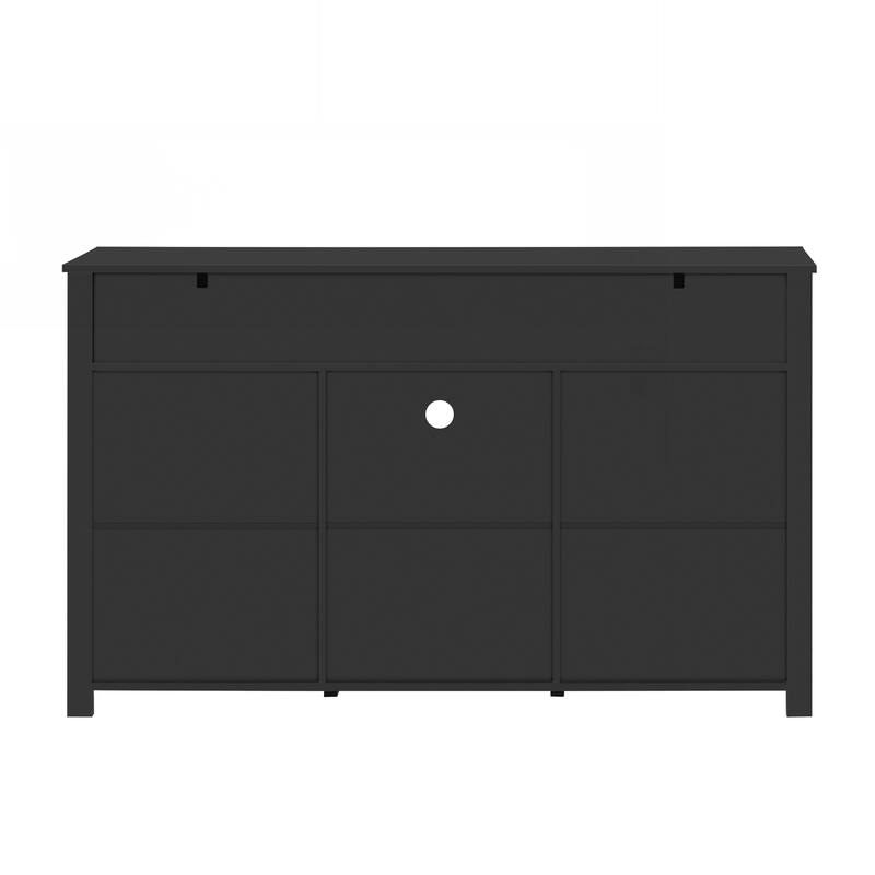 Sliding Barn Door Sideboard Buffet Cabinet with 3 Drawers, Adjustable Shelves