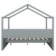 preview thumbnail 8 of 7, Full Wooden House Bed with Shelves and Mini-Cabinet - White/Gray
