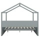 preview thumbnail 14 of 34, Wooden House Headboard Bed Frame w/ Shelves & Mini-cabinet, Unisex