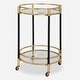 preview thumbnail 1 of 3, Uttermost 24198 Dolly 22" Wide Iron and Tempered Glass Bar Cart with Black / Gold